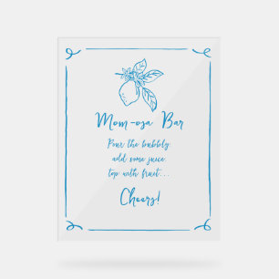 Hand Drawn Lemon Baby Shower Mom-osa Bar Acrylic Sign
