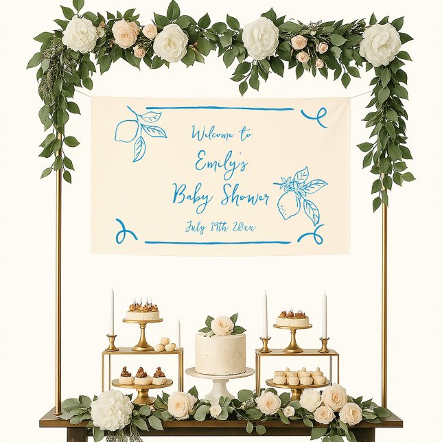 Hand Drawn Lemon Baby Shower Welcome Banner (Creator Uploaded)