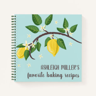 Hand Drawn Lemon Branch Recipe Notebook