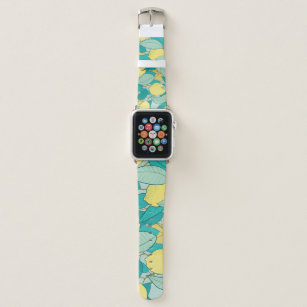 Hand-drawn lemon garden, seamless pattern apple watch band