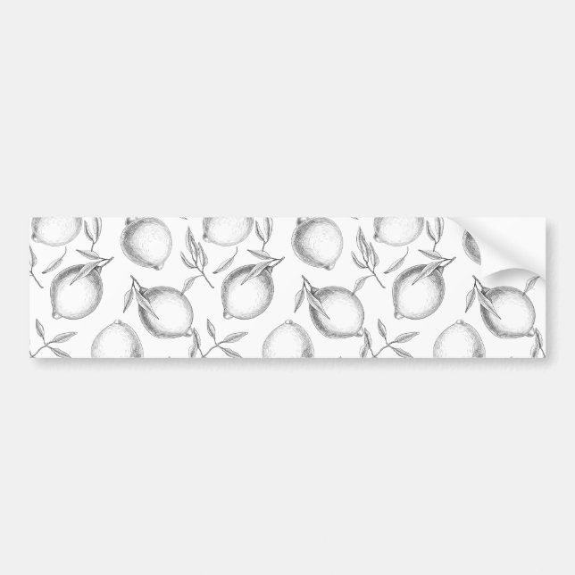 Hand drawn Lemon pattern Bumper Sticker (Front)