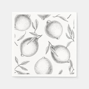 Hand drawn Lemon pattern Napkin