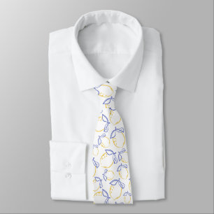 Hand Drawn Lemon Pattern Neck Tie