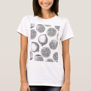 Hand drawn lemon pattern T-Shirt