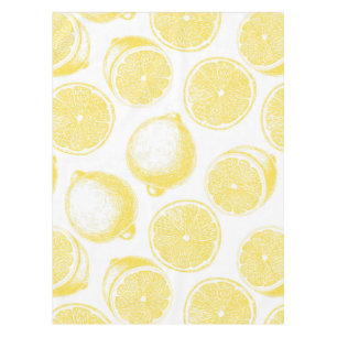 Hand drawn lemon pattern tablecloth