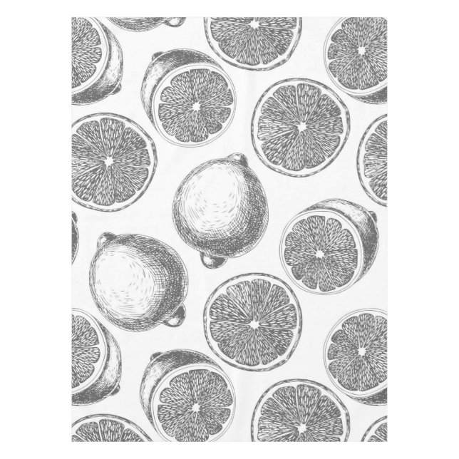 Hand drawn lemon pattern tablecloth (Front)