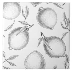 Hand drawn Lemon pattern Tile