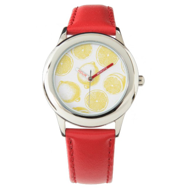 Hand drawn lemon pattern watch (Front)