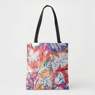 Hand Drawn Lemons, Blue Leaves Pattern. Tote Bag