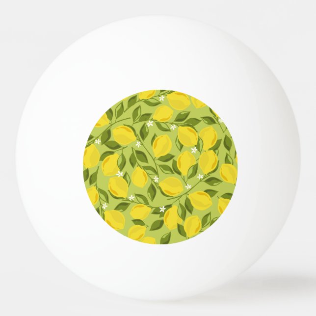 Hand Drawn Lemons Colourful Wallpaper Ping Pong Ball (Front)