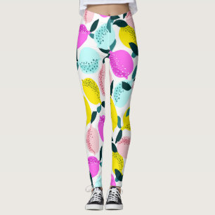 Hand Drawn Lemons Vintage Pattern Leggings