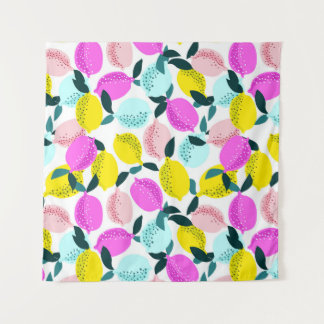 Hand Drawn Lemons Vintage Pattern Tapestry