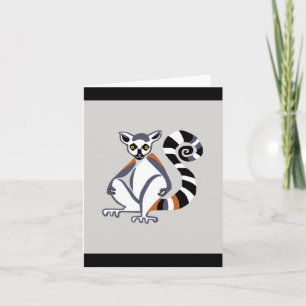 Hand drawn - LEMUR - Endangered animal -Nature Card