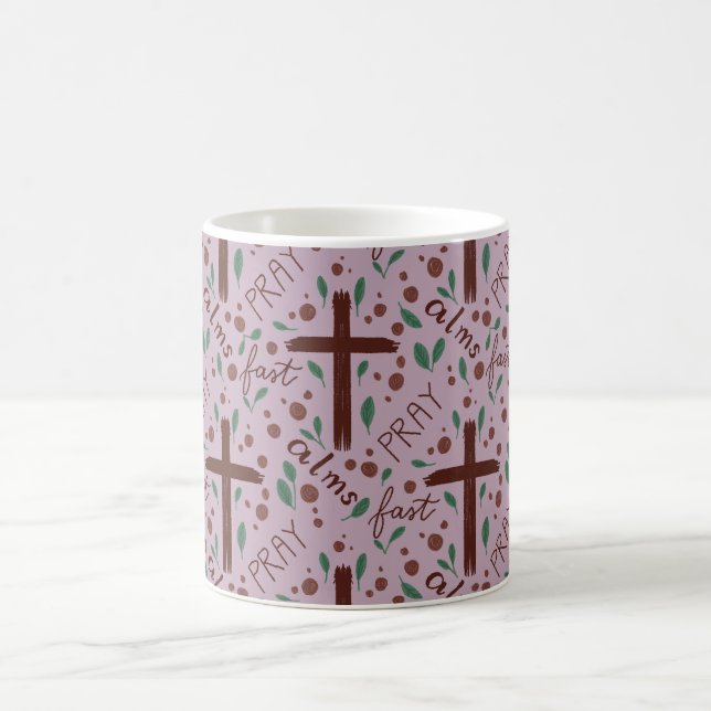 Hand-drawn Lenten Cross and Roses Mug (Centre)
