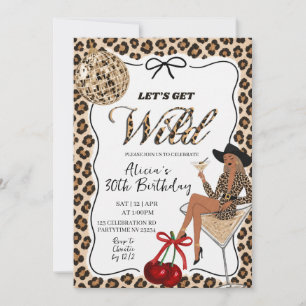 Hand Drawn Let's Get Wild Adult Birthday Party Inv Invitation