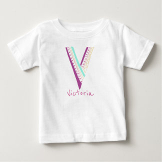 Hand drawn letter V with customizable name Baby T-Shirt