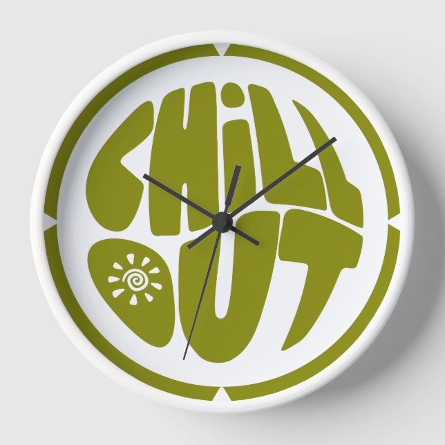 Hand-drawn lettering phrase in the shape of a ball clock (Front)