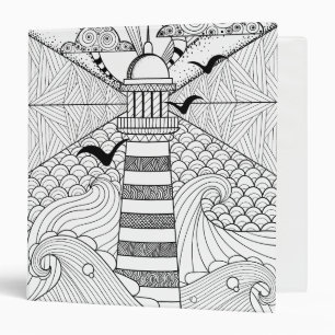 Hand Drawn Lighthouse Doodle Binder