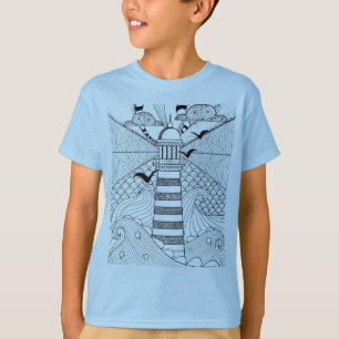 Hand Drawn Lighthouse Doodle T-Shirt