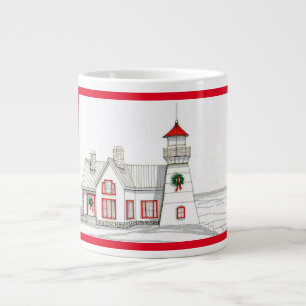 Hand Drawn Lighthouse Jumbo Christmas Mug