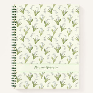 Hand-Drawn Lily of the Valley Elegant Gardening Notebook