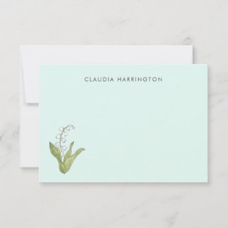 Hand-Drawn Lily of the Valley Spring Wildflower Thank You Card