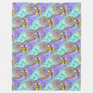 Hand Drawn Lines By EDDArt - Come together 1tar Fleece Blanket