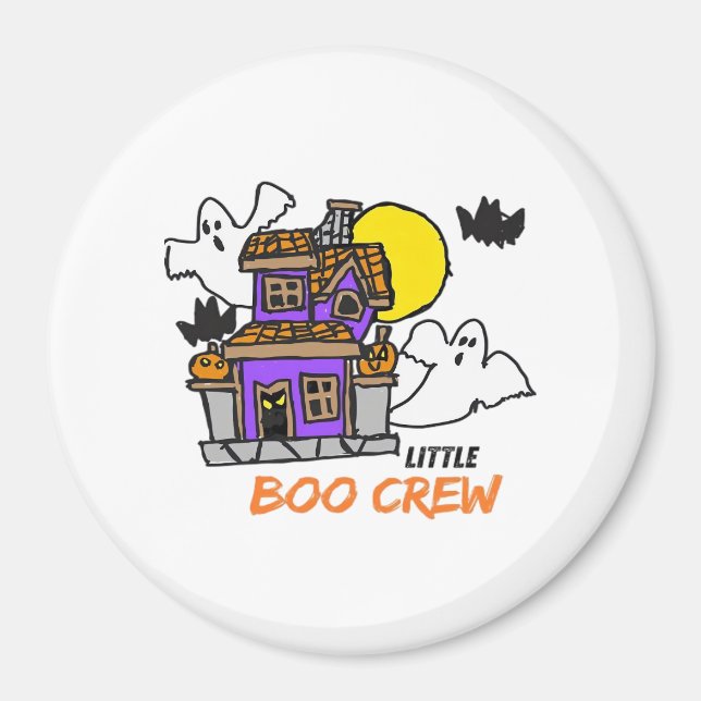 Hand Drawn Little Boo Crew Halloween Magnet (Front)