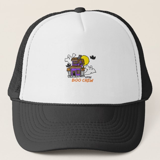 Hand Drawn Little Boo Crew Halloween Trucker Hat (Front)
