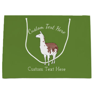 Hand Drawn Llama U-Pick Background Colour Large Gift Bag