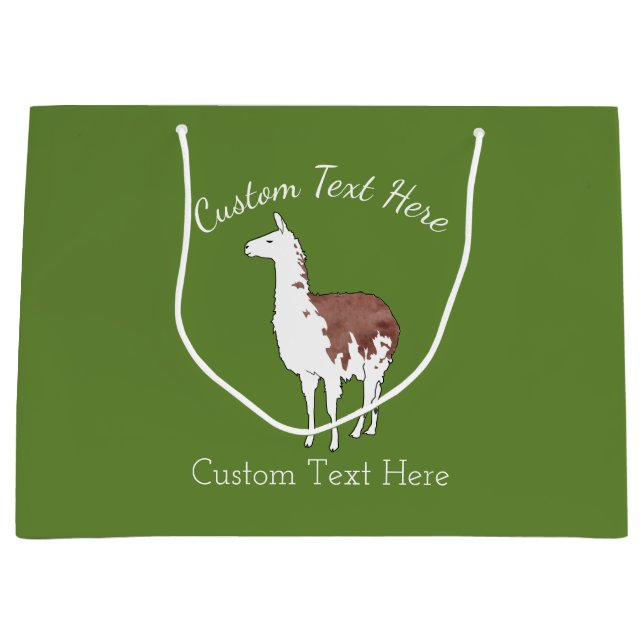 Hand Drawn Llama U-Pick Background Colour Large Gift Bag (Front)
