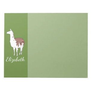 Hand Drawn Llama U-Pick Background Colour Notepad