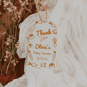 Hand Drawn Locally Grown Vegetables Baby Shower  Gift Tags