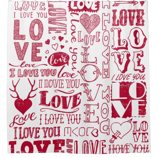 Hand-drawn love doodles, charming pattern. (Front)