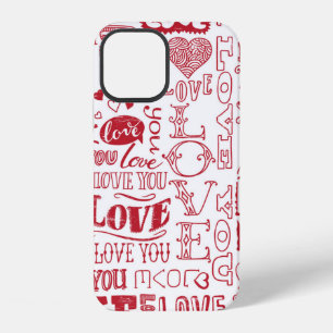 hand-drawn love doodles  iPhone 12 case
