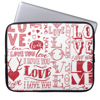 hand-drawn love doodles  laptop sleeve