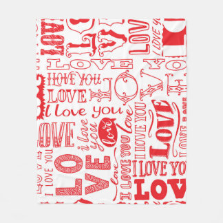 Hand-Drawn Love Doodles Seamless Background Fleece Blanket