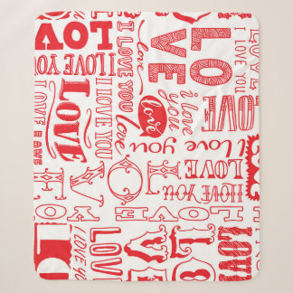 Hand-Drawn Love Doodles Seamless Background Sherpa Blanket