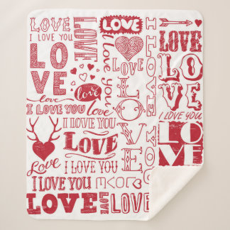 hand-drawn love doodles  sherpa blanket