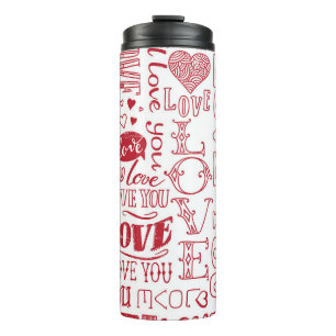 hand-drawn love doodles  thermal tumbler