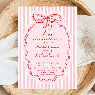 Hand Drawn Love Is In The Air Bow Bridal Shower Invitation