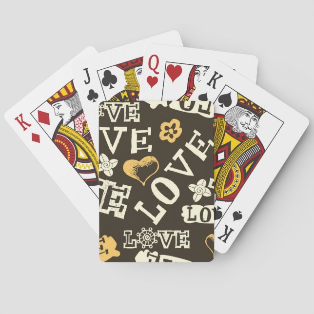 Hand Drawn Love Pattern Playing Cards (Back)