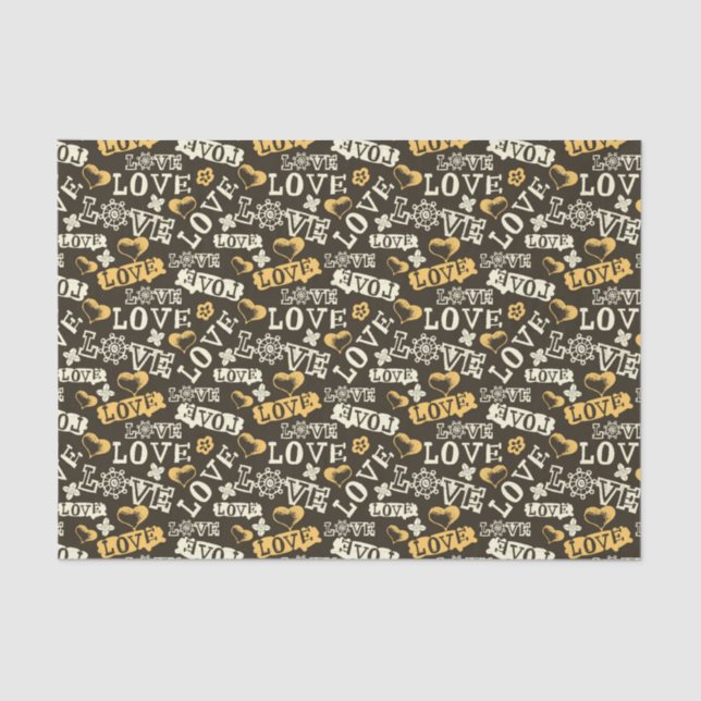 Hand Drawn Love Pattern Tissue Paper (Front)