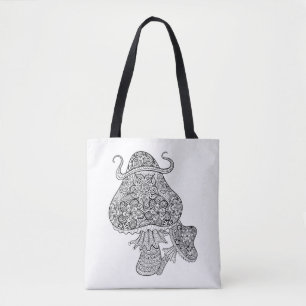 Hand Drawn Magic Mushrooms Doodle 2 Tote Bag