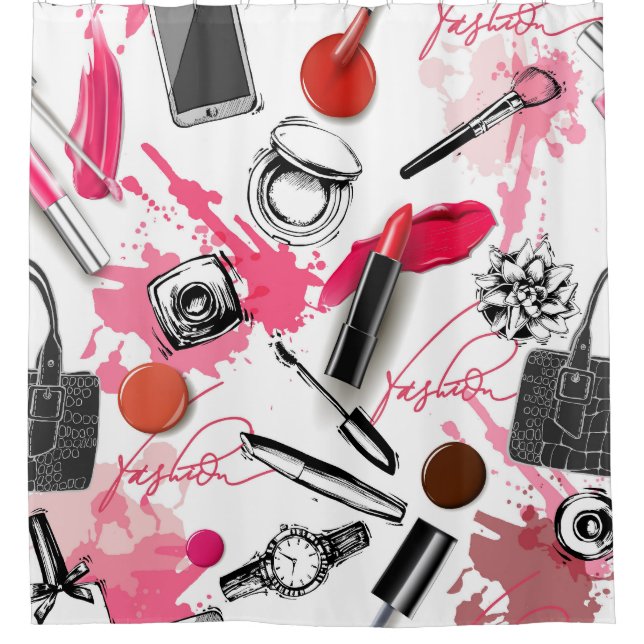 Hand-drawn makeup, vintage graphic pattern. (Front)