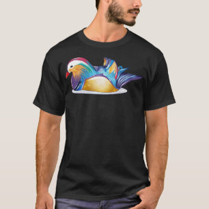 Hand drawn mandarin duck in the cool animal art  T-Shirt