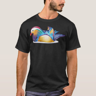 Hand drawn mandarin duck in the cool animal art  T-Shirt