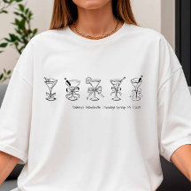 Hand drawn Martini Bachelorette Cover-Up or Sleep