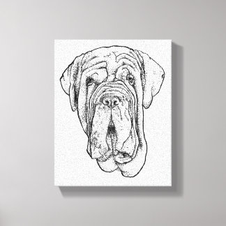Hand-Drawn Mastiff Portrait Canvas Art