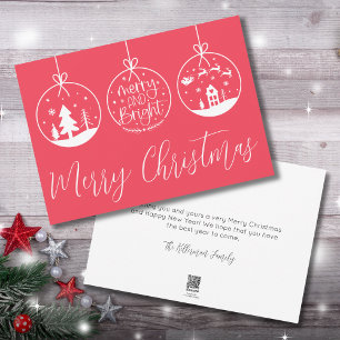 Hand Drawn Merry Bright Christmas Holiday Card